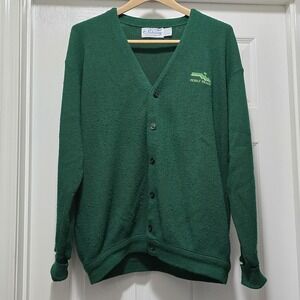 VTG Men's Pickering Pebble‎ Beach Green Golf Club Cardigan Sweater 70s Sz XL USA